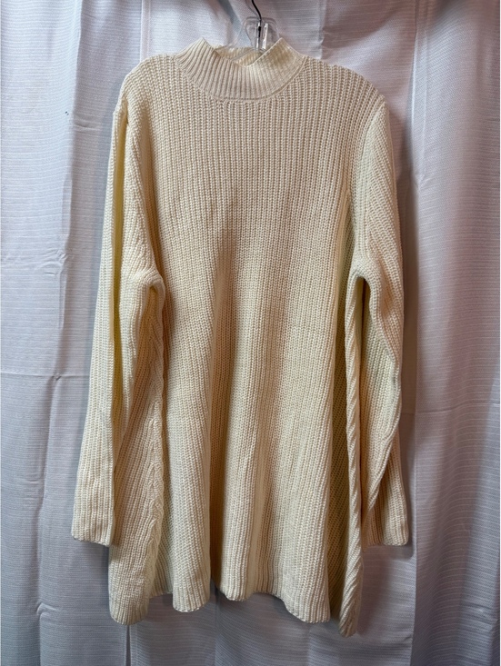 Woman Within Sweaters - Woman Within Women's Plus Size 1X Cream Acrylic Knit Sweater